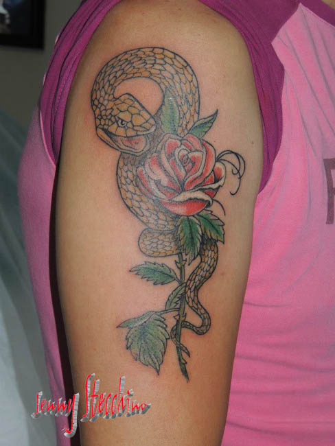 Jenny_Stecchino_Serpente_con_rosa