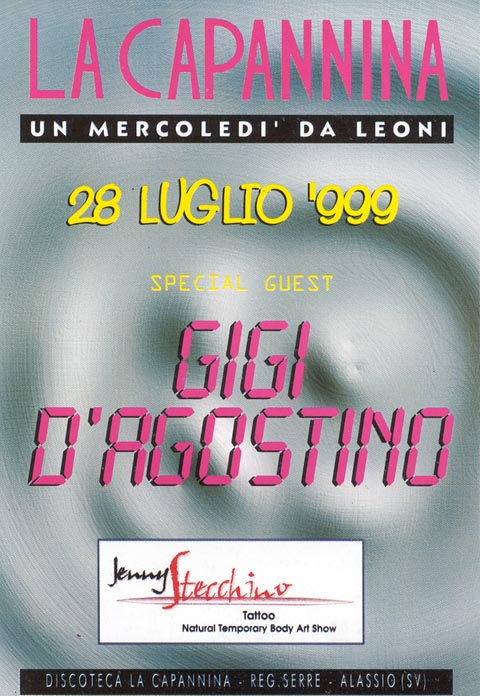 Biglietto di ingresso discoteca 'La Capannina' di Alassio