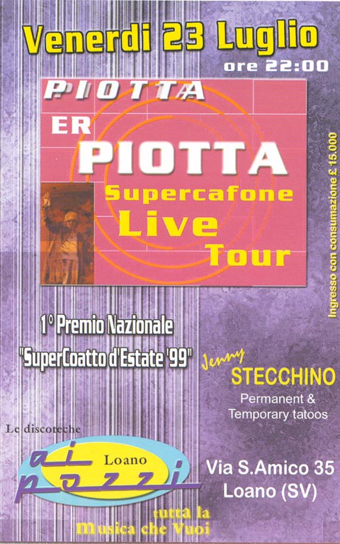 Biglietto di ingresso discoteca 'Ai Pozzi' di Loano